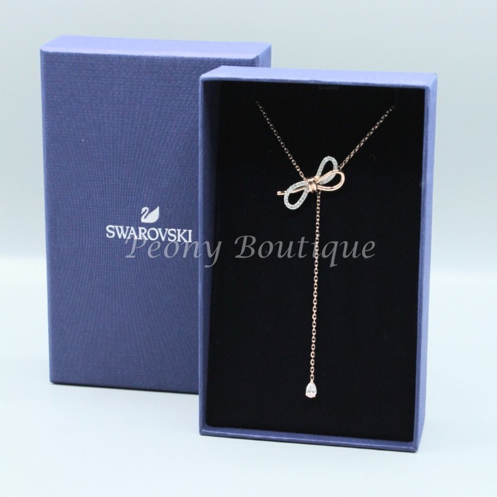 Swarovski 5447082 Lifelong bow necklace jewelry fashion rose gold tone elegant